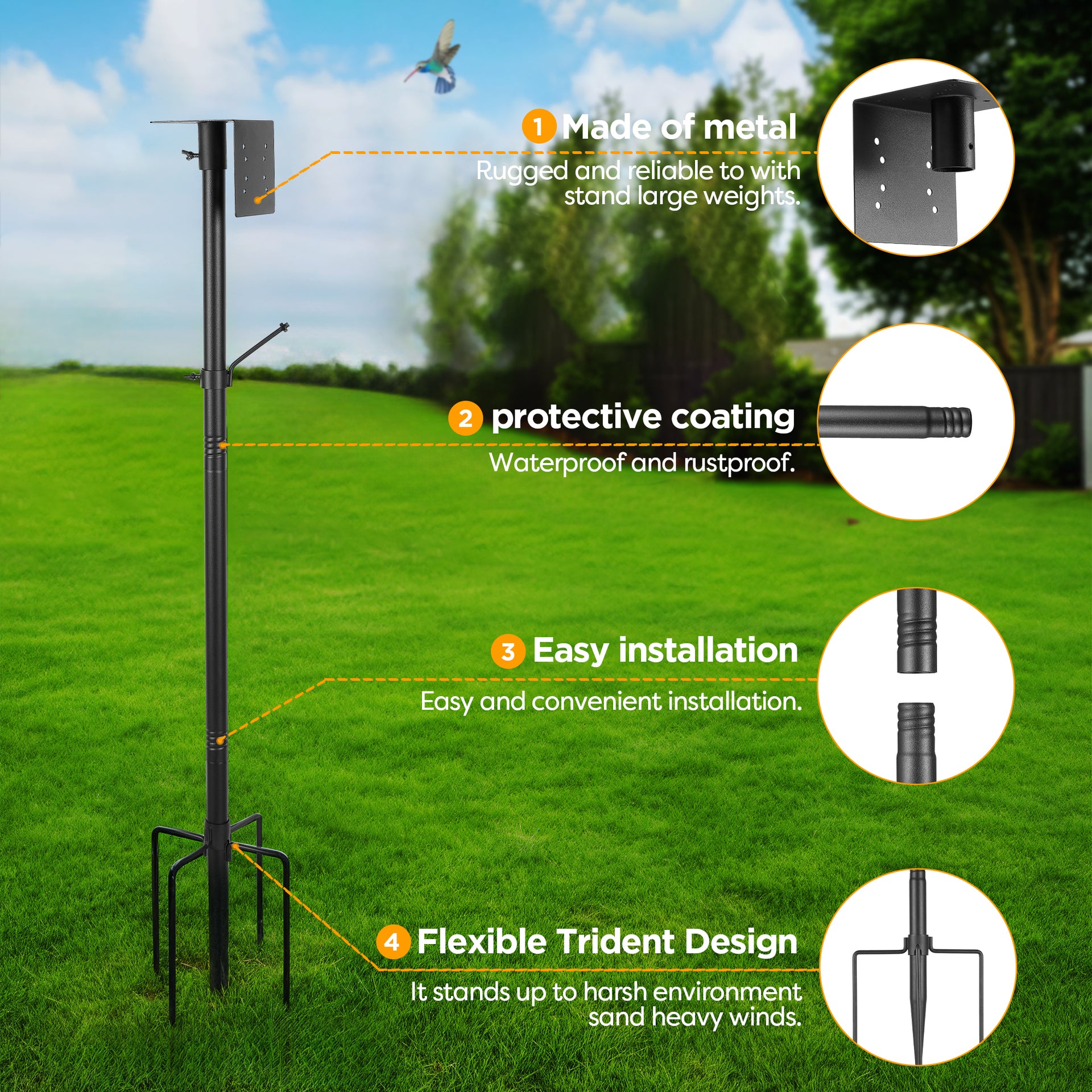 Vakiav Bird House Pole Kit