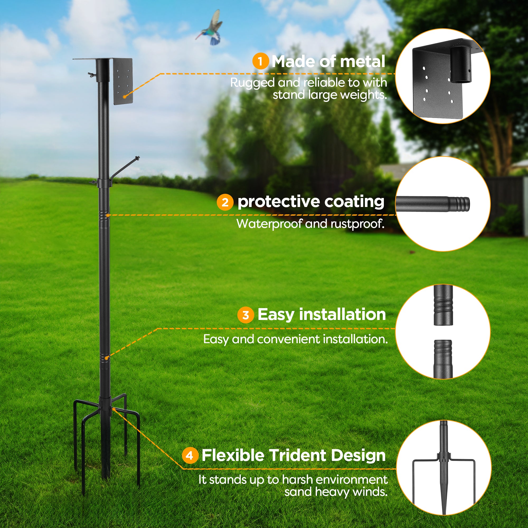 Vakiav Bird House Pole Kit