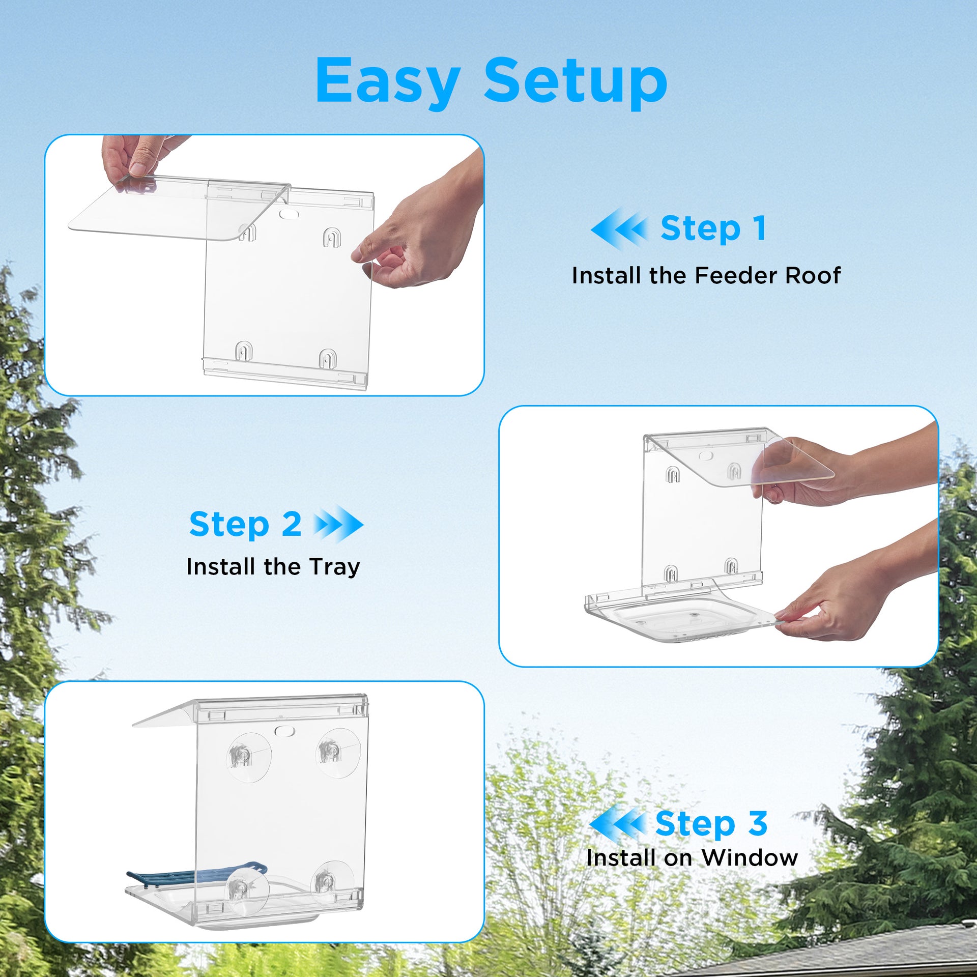 Vakiav VK-T1 Clear Window Bird Feeder