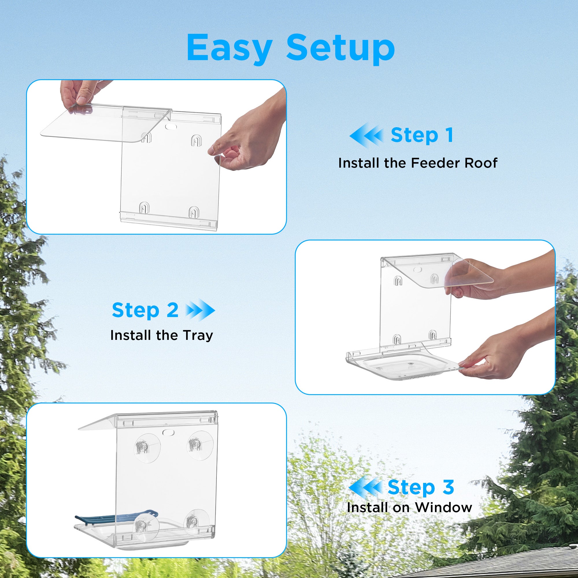 Vakiav VK-T1 Clear Window Bird Feeder